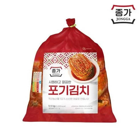 종가 중부식 포기김치 11kg (5.5kg X 2 인기순위8 모아보기